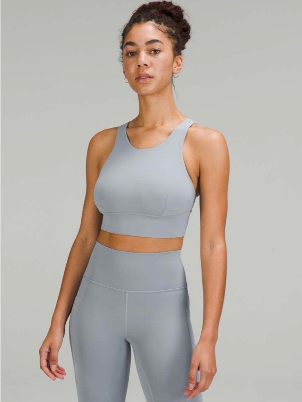 Lululemon Wunder Train Longline Bra Medium Support, C/D Cup size 6 in Chambray